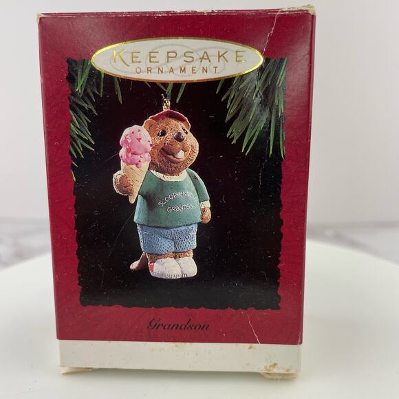 Vintage Hallmark Keepsake Grandson Christmas Ornament 1994 Scoopendous Grandson - Picture 10 of 11